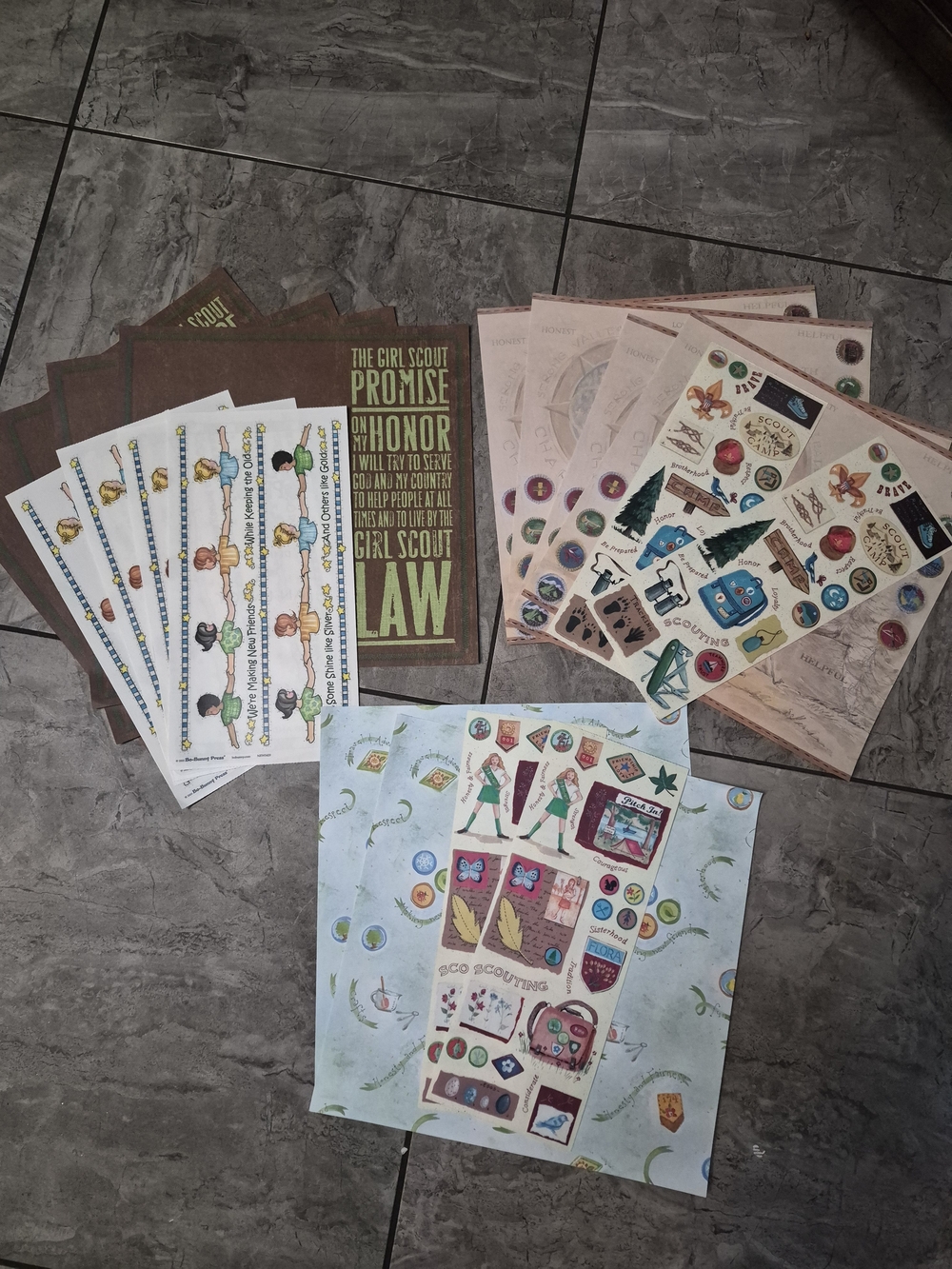 Vintage Girl Scout and Boy Scout Scrapbook Supplies